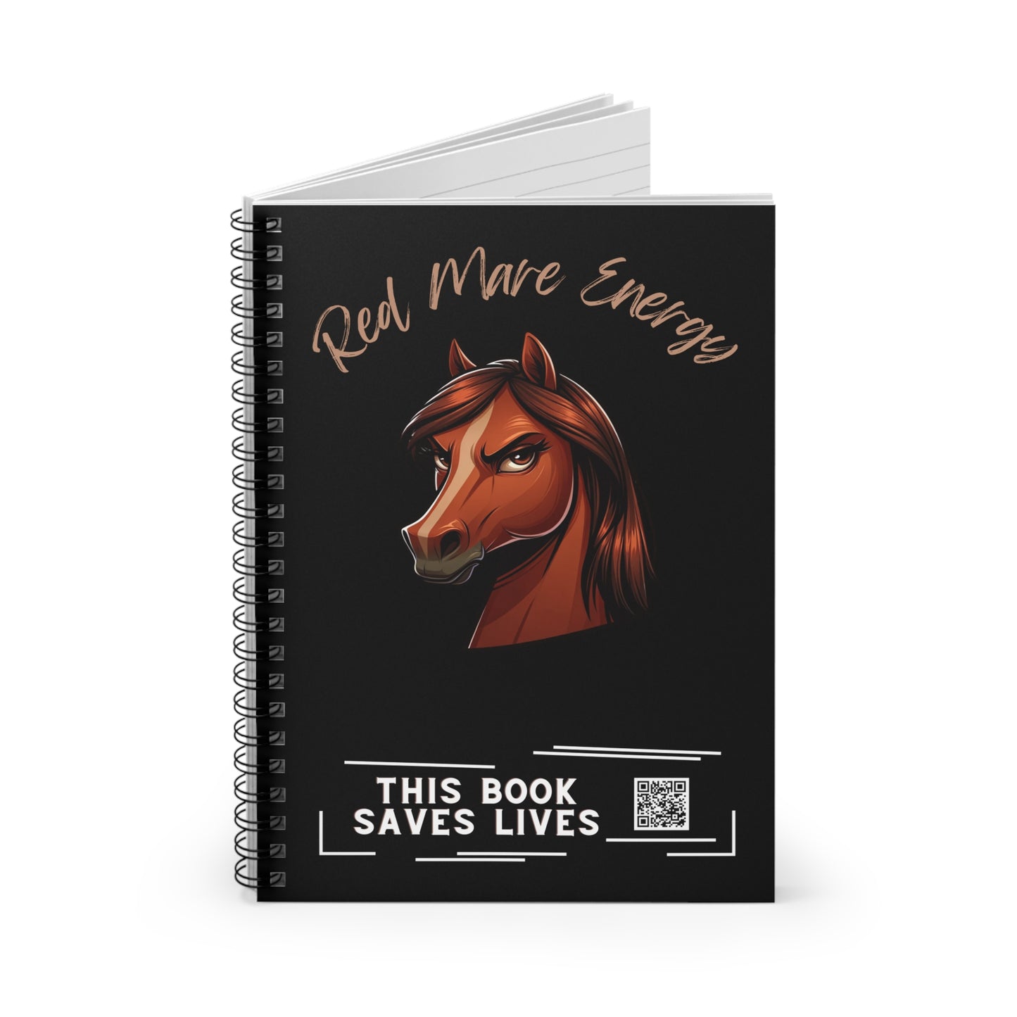 Red Mare Energy Spiral Notebook - Ruled Line