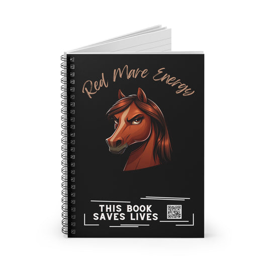 Red Mare Energy Spiral Notebook - Ruled Line