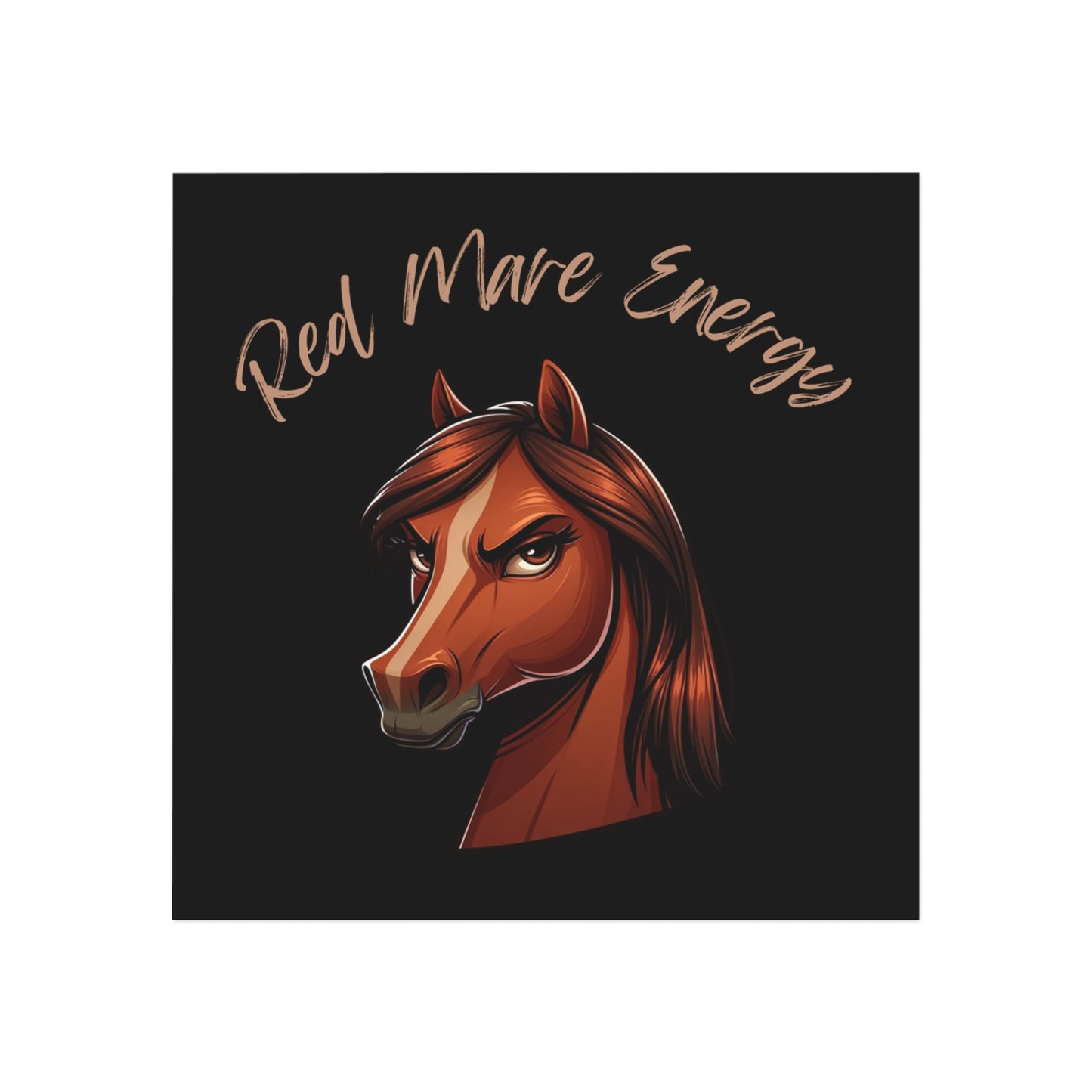 Red Mare Energy Square Magnet