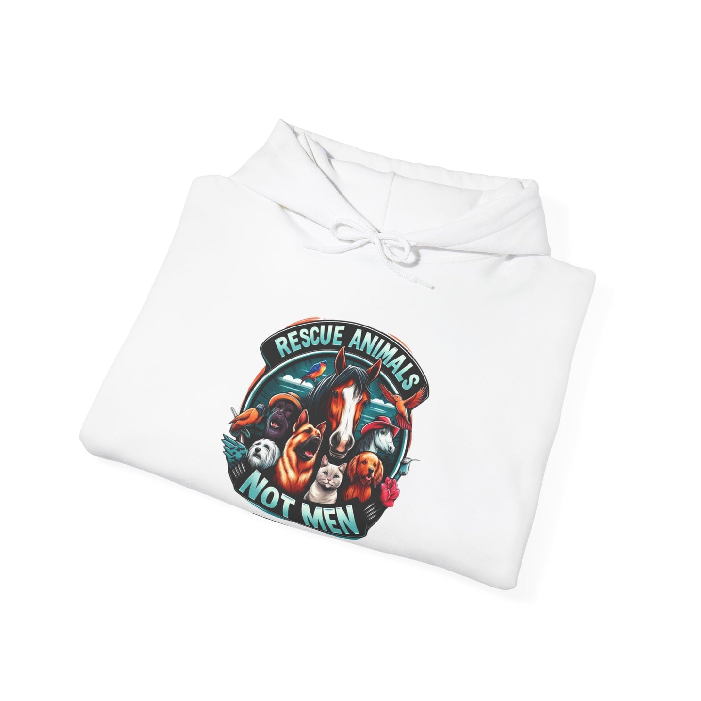 Rescue Animals Not Men Unisex Heavy Blend™ Hooded Sweatshirt