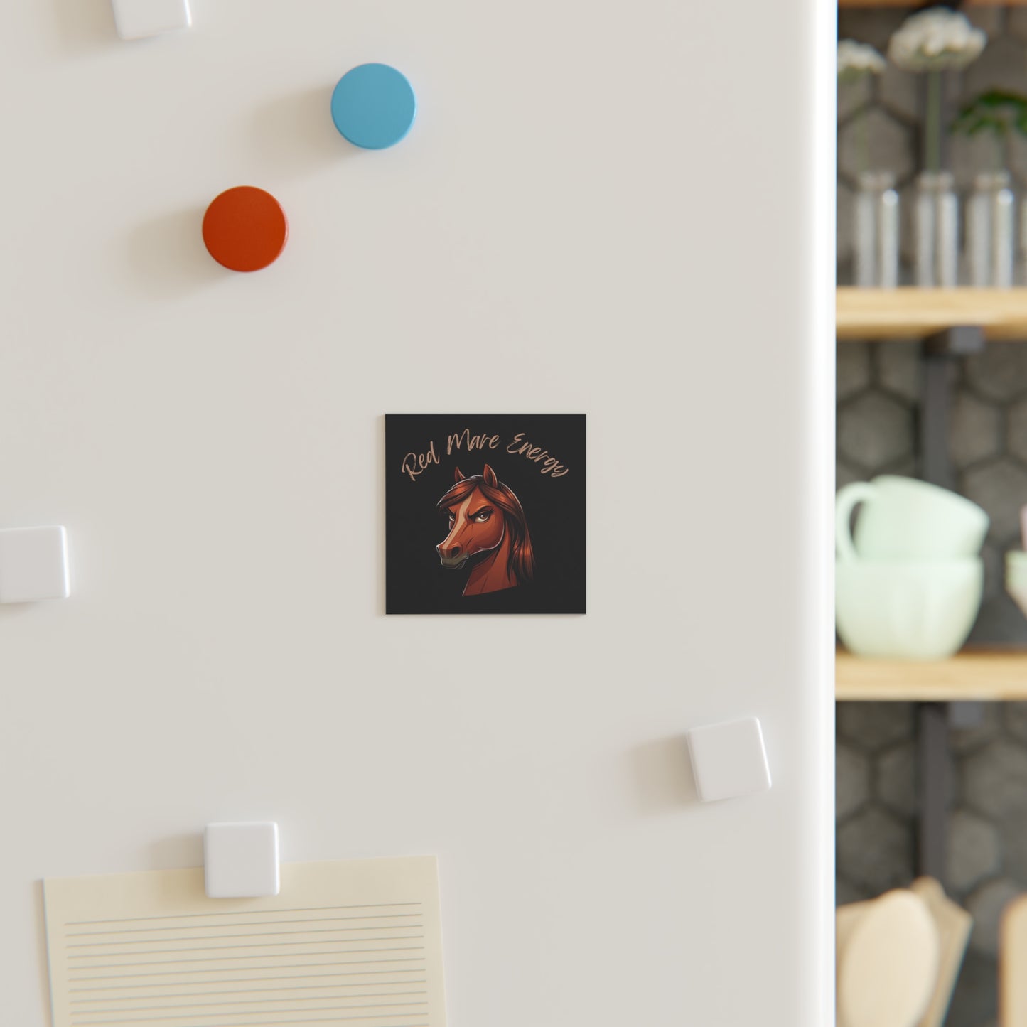 Red Mare Energy Square Magnet