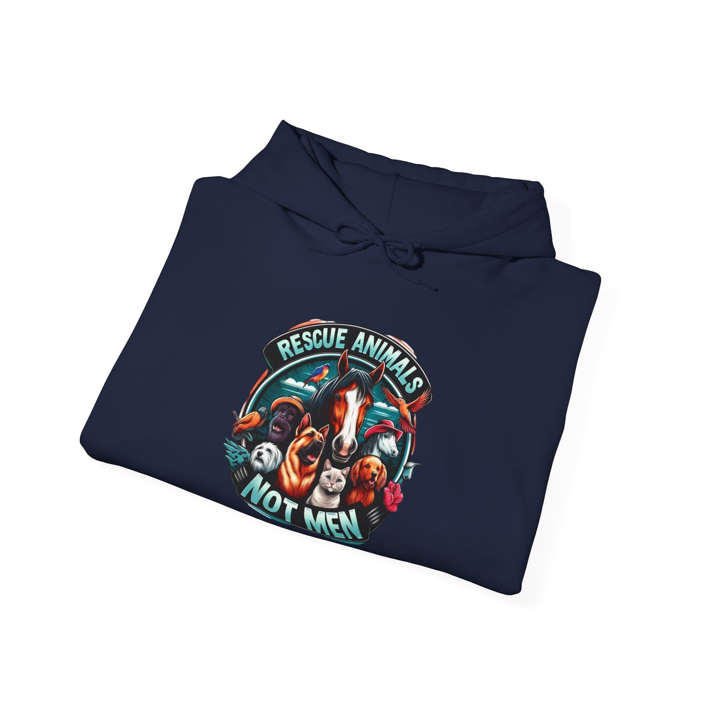 Rescue Animals Not Men Unisex Heavy Blend™ Hooded Sweatshirt