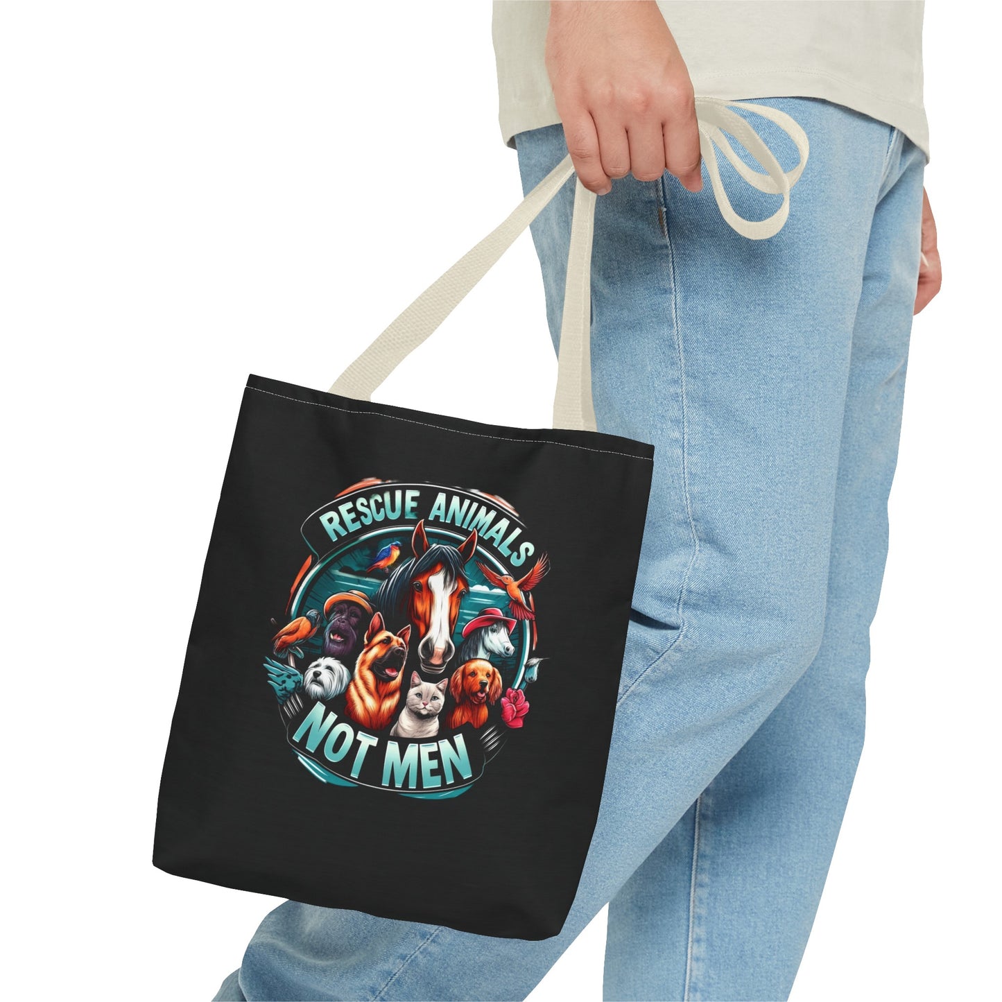 Rescue Animals Not Men Tote Bag (AOP)