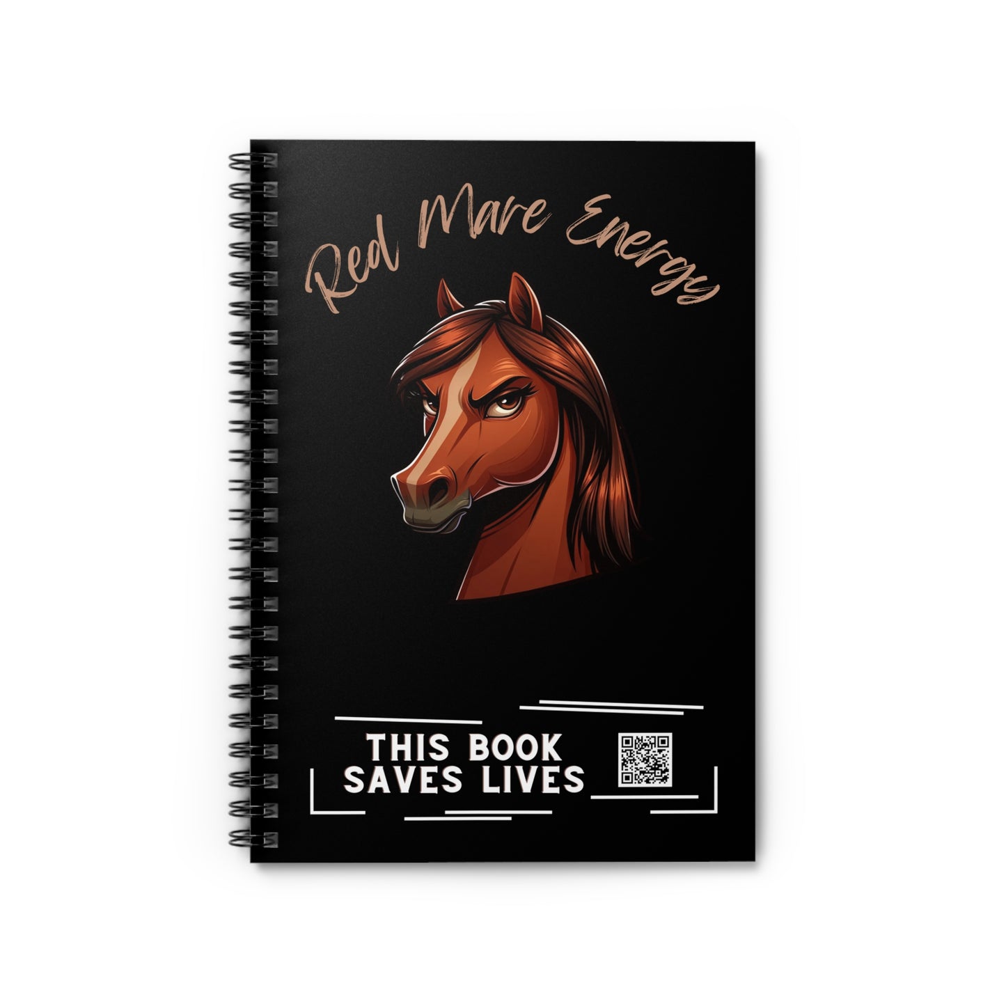 Red Mare Energy Spiral Notebook - Ruled Line