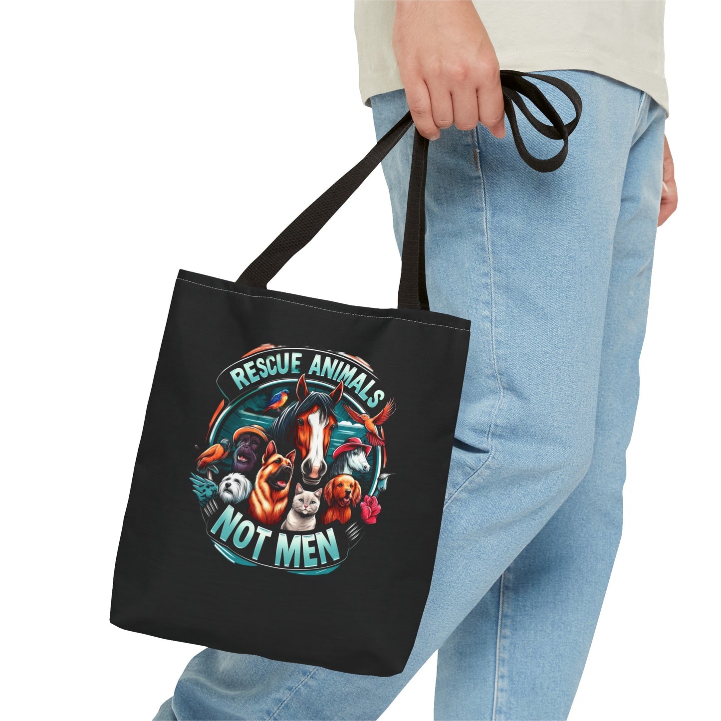 Rescue Animals Not Men Tote Bag (AOP)