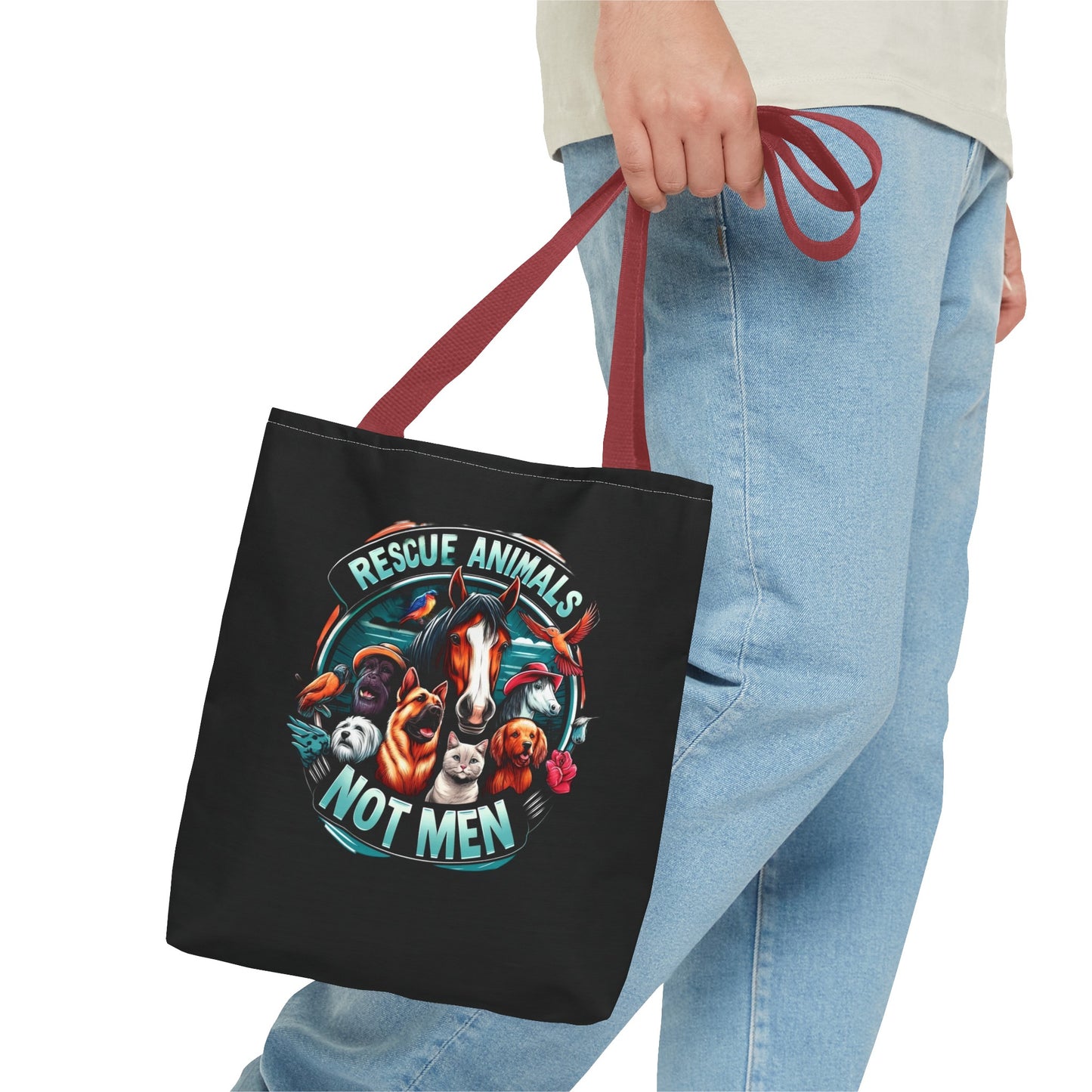 Rescue Animals Not Men Tote Bag (AOP)