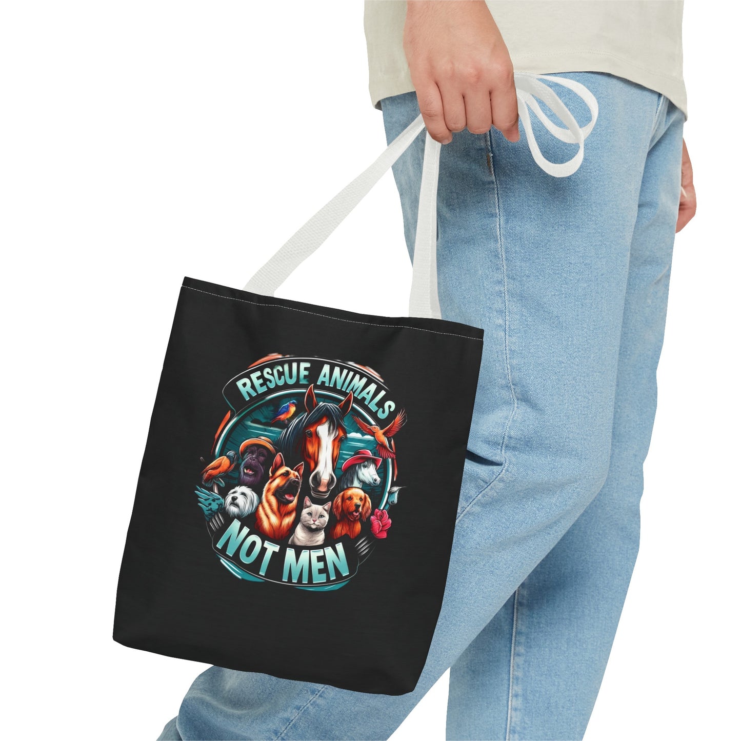 Rescue Animals Not Men Tote Bag (AOP)