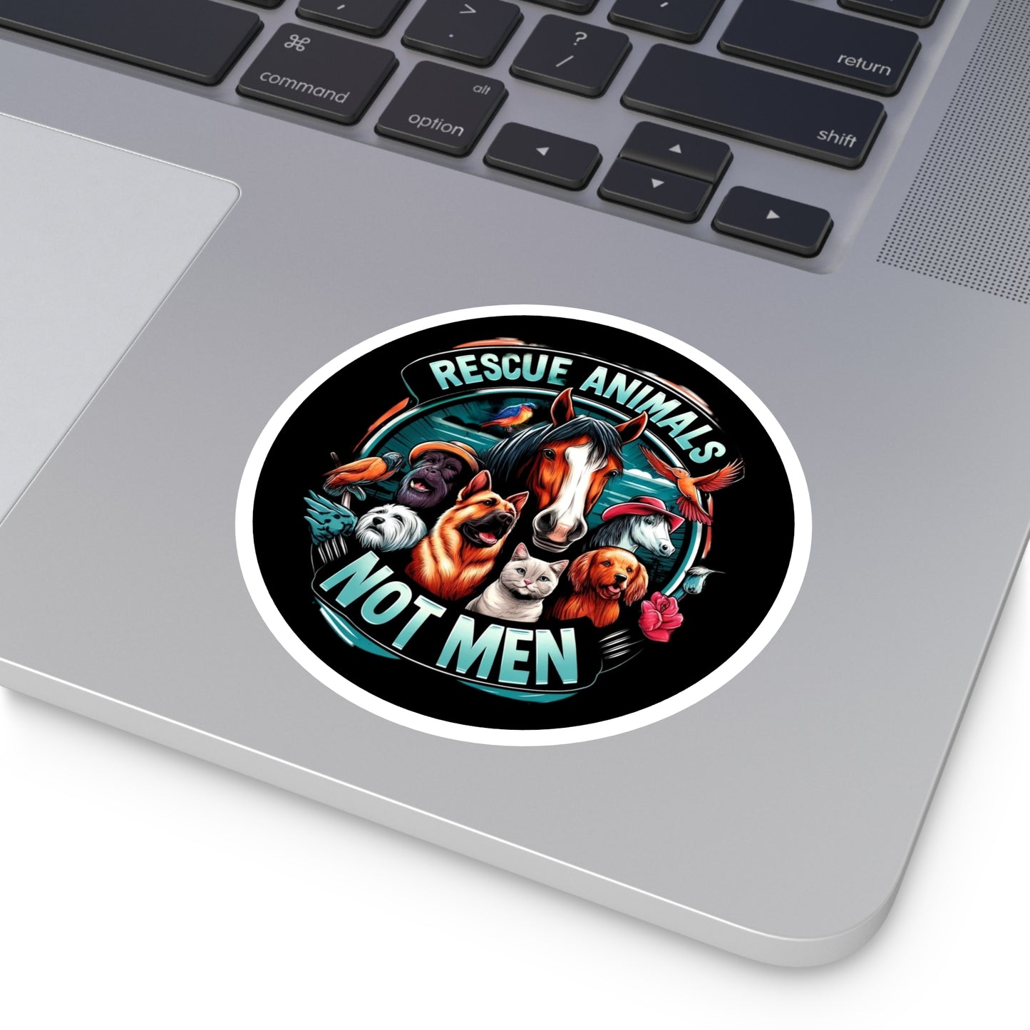 Rescue Animals Not Men Stickers