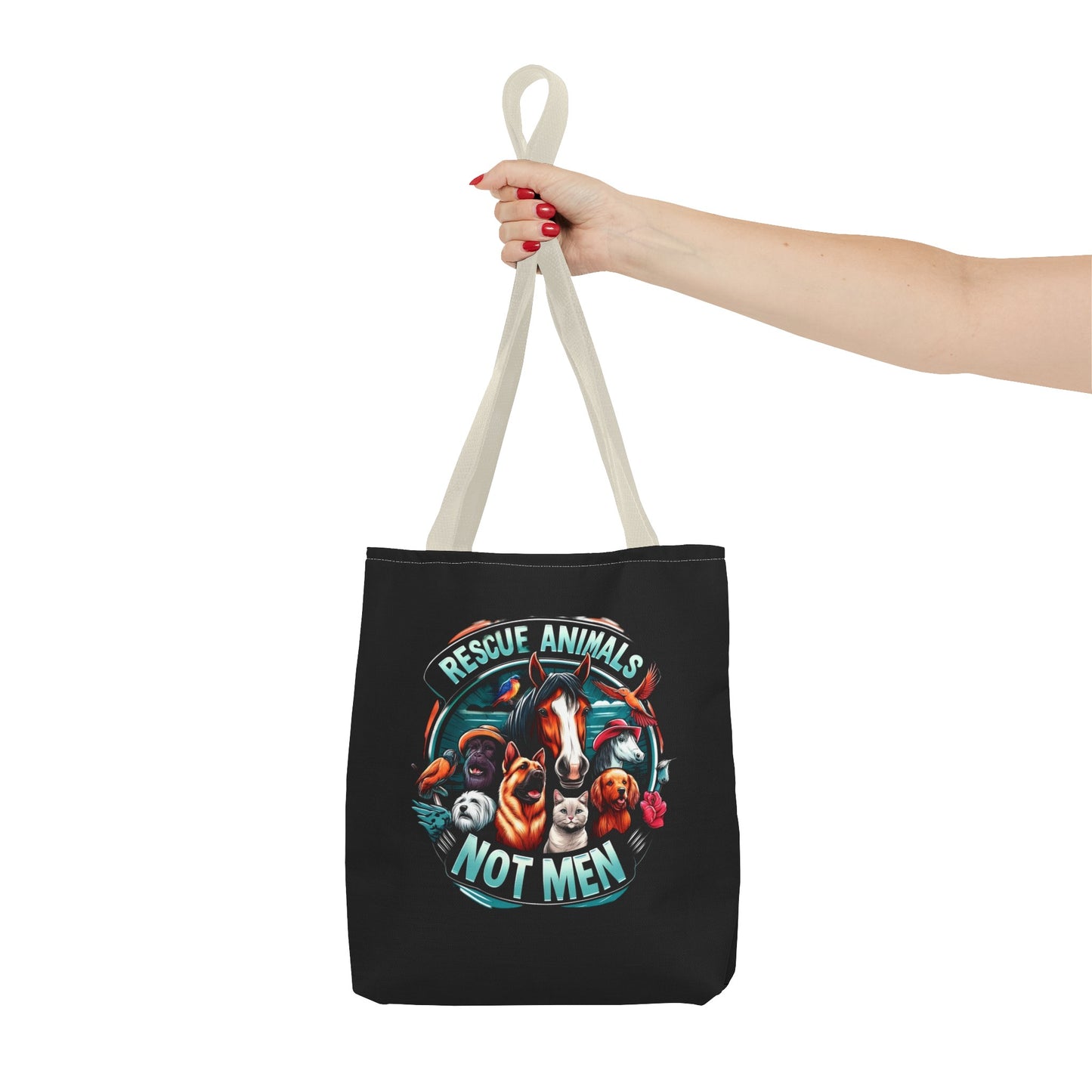 Rescue Animals Not Men Tote Bag (AOP)