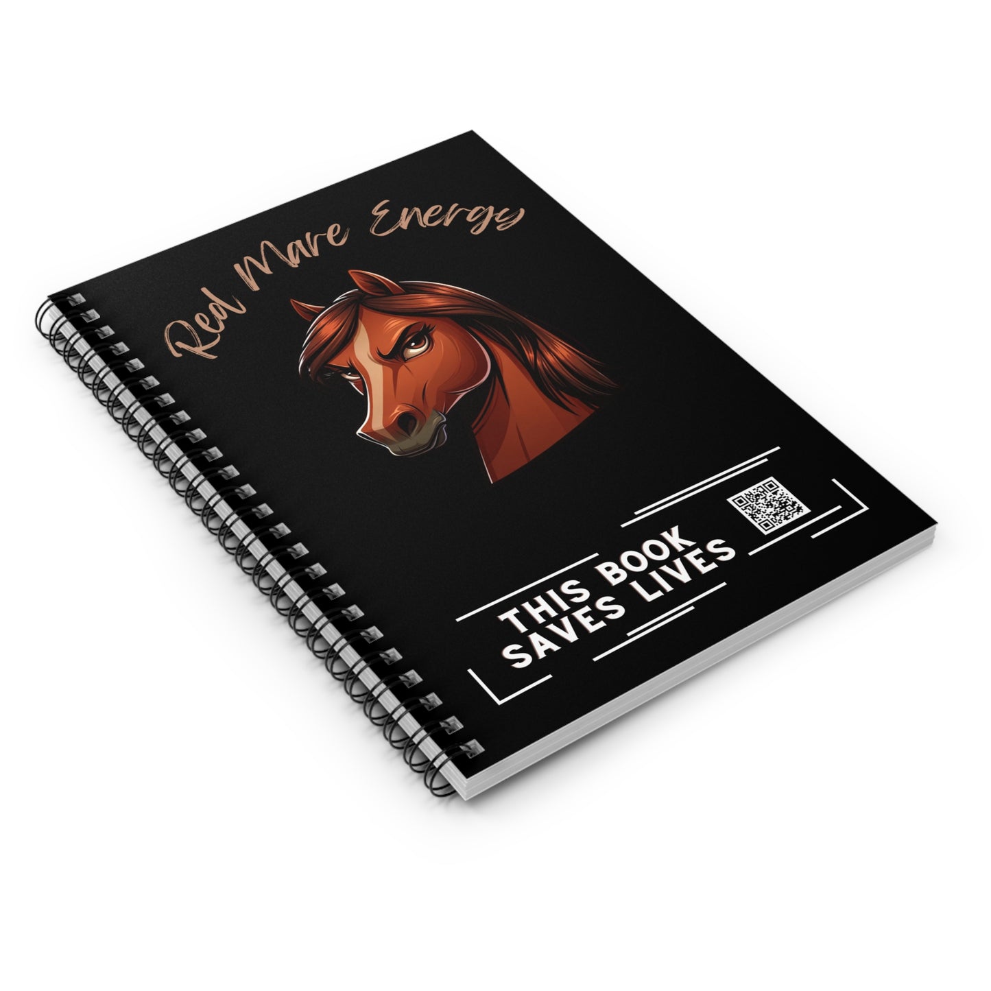 Red Mare Energy Spiral Notebook - Ruled Line