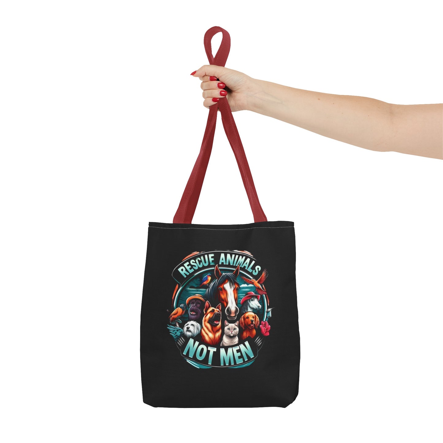 Rescue Animals Not Men Tote Bag (AOP)