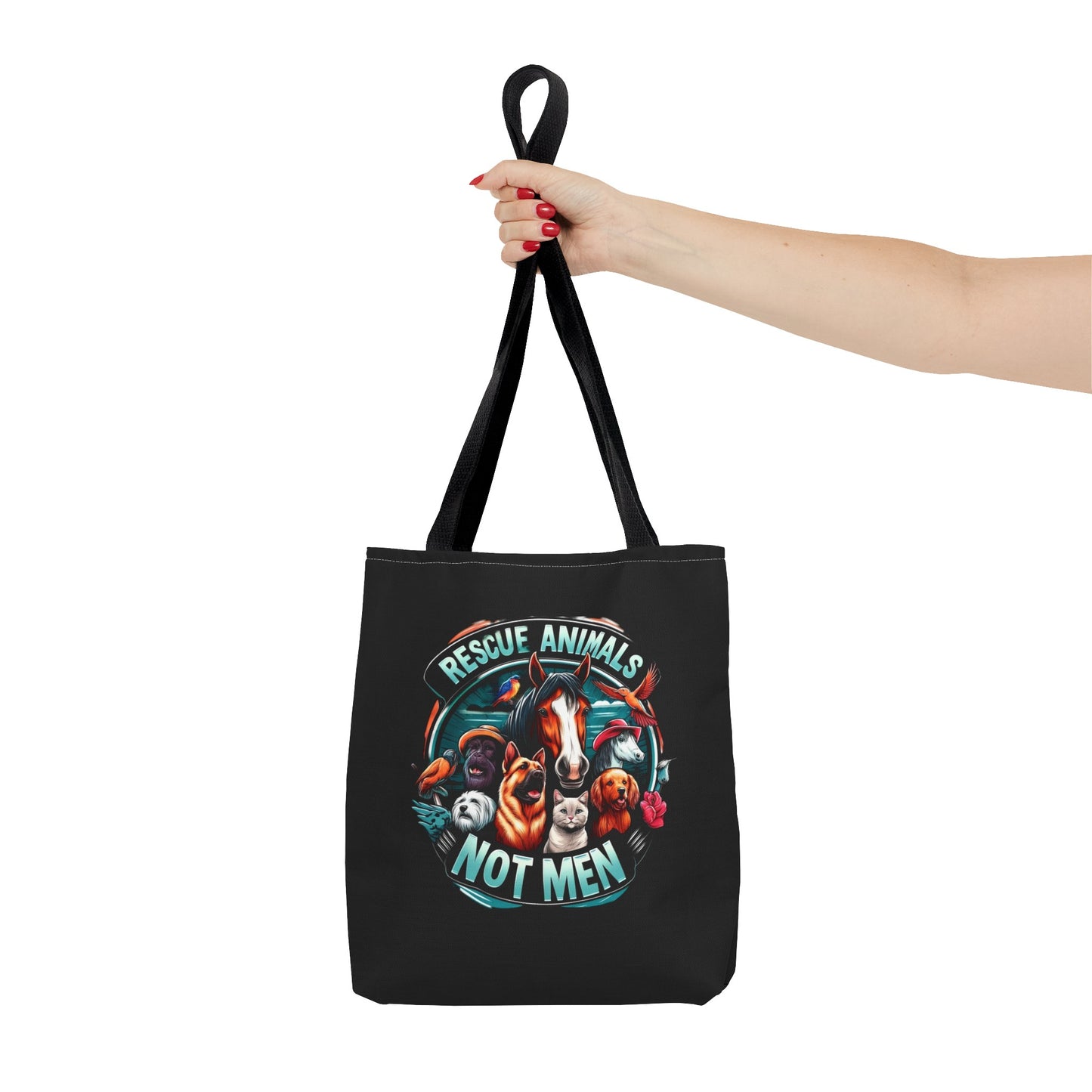 Rescue Animals Not Men Tote Bag (AOP)